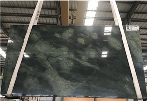 China Peacock Green Marble Polished Coffee Table Tops